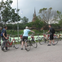 Bike ride in Sukhothai Historical Park, Sukhothai.  www.chiangmaitourcenter.com