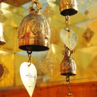 Hanging bells for good luck at doi Suthep Temple. www.chiangmaitourcenter.com