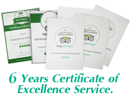 Tripadvisor 6 Years Certificate of Excellence Service.